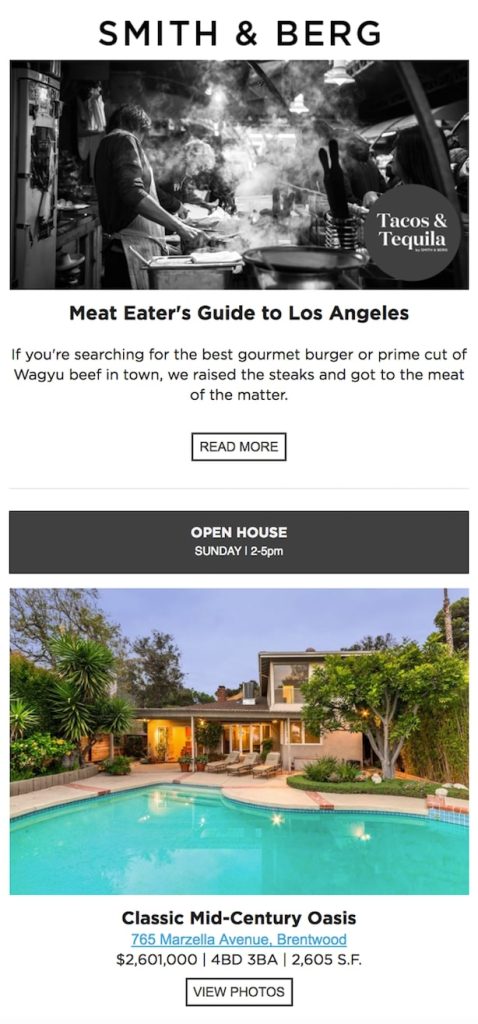 Smith & Berg - Real estate promotional email