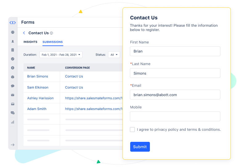 Salesmate Web Forms