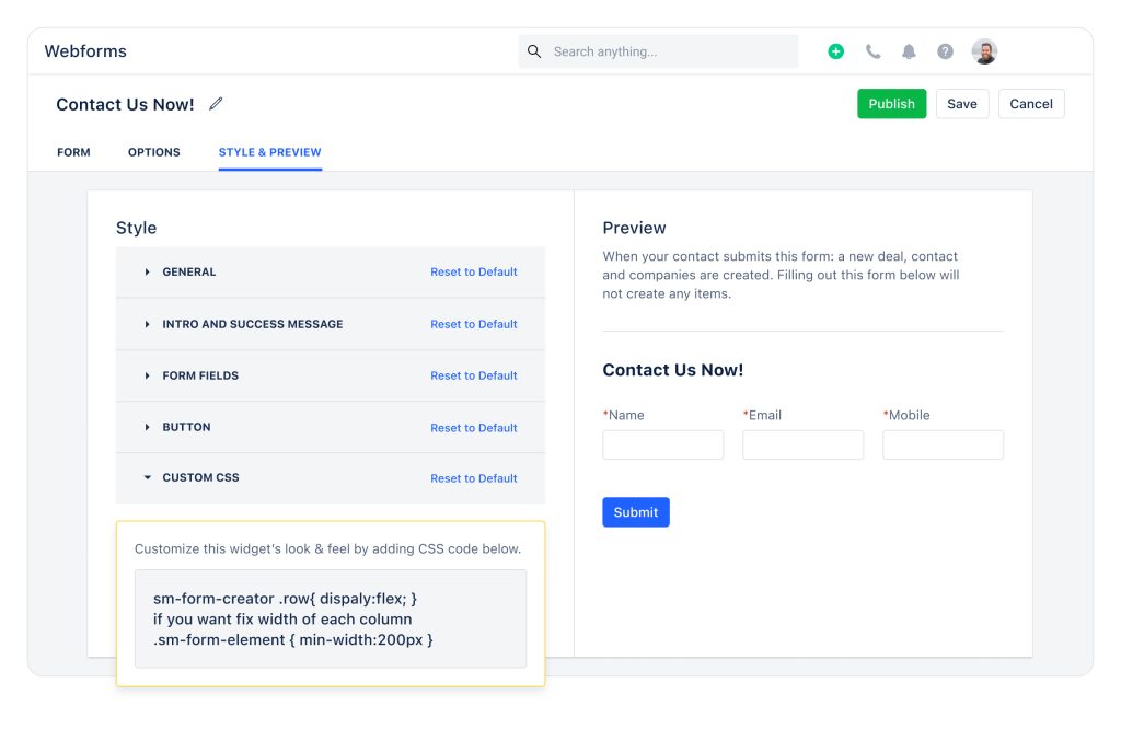 Webform CSS update